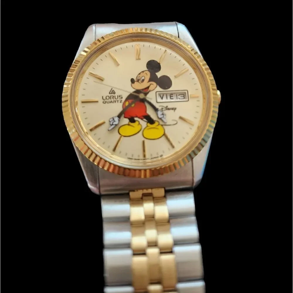 Vintage two tone Lorus mickey mouse watch
